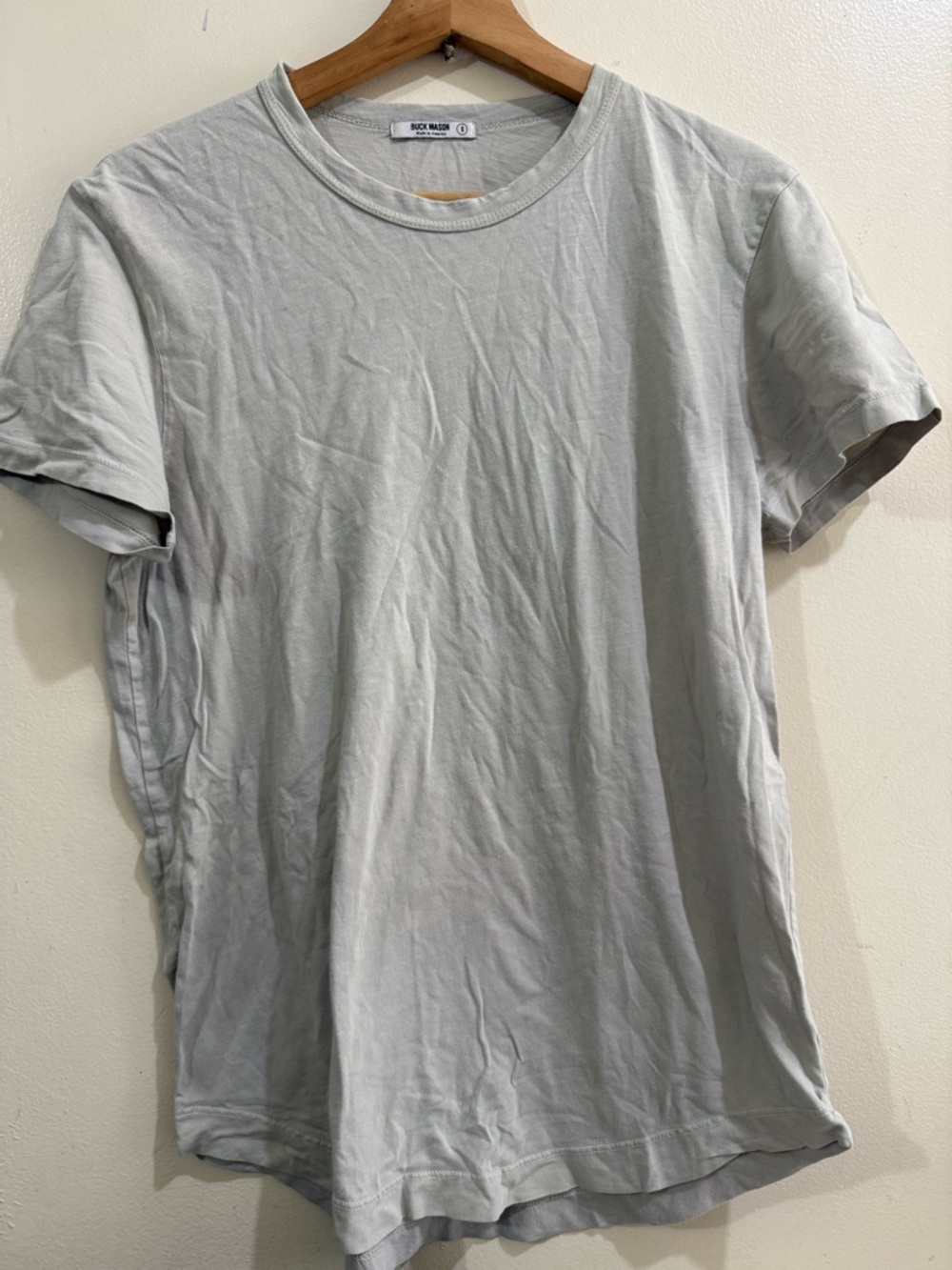 Buck Mason Light Gray Short Sleeve Crewneck Tee